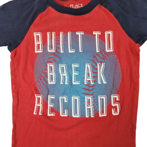 2/$15 Children's Place Boy Pajama Set Red Blue SZ 8 Baseball Shorts Short Sleeve - Picture 3 of 9